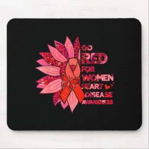 Leopard Sunflower Go Red Health Heart Disease Awar Mouse Pad