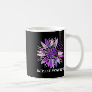 Leopard Sunflower Overdose Awareness Month Purple Coffee Mug