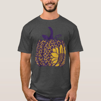 Leopard Sunflower Pumpkin Clothing Fall Autumn  T-Shirt
