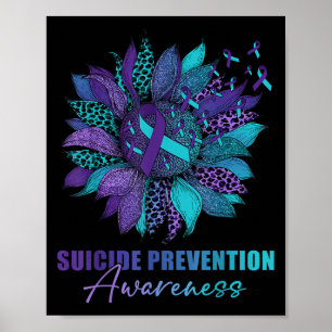 Leopard Sunflower Suicide Prevention Awareness Day Poster