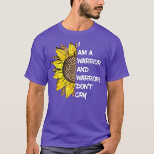 Leopard Sunflower Warrior Motivational Quote Wome T-Shirt