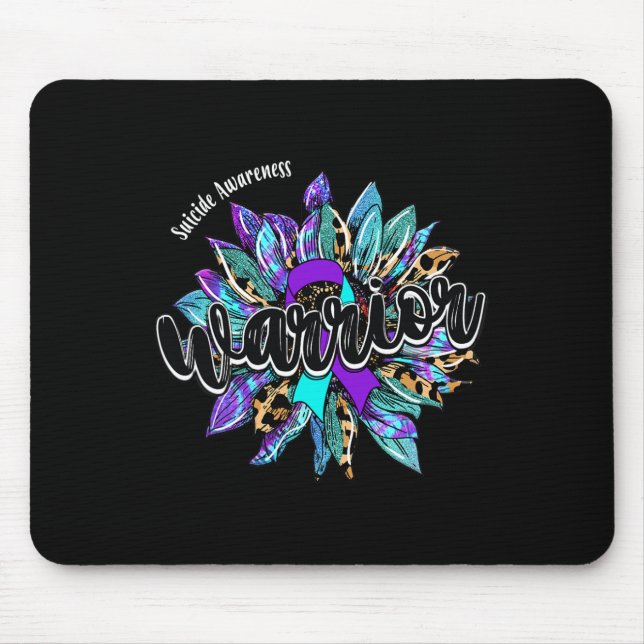 Leopard Sunflower Warrior Suicide Awareness  Mouse Pad (Front)