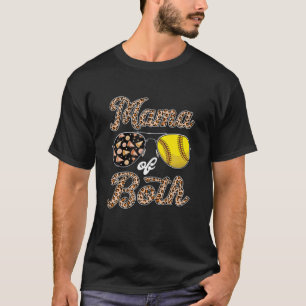 Leopard Sunglasses Cheer Softball Mom Of Both Moth T-Shirt