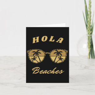 Leopard Sungles Hola Beach Beaches Vacation Palm T Card