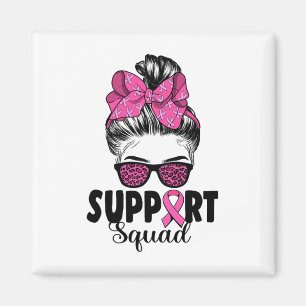 Leopard Sungles Messy Bun Support Squad Breast Can Magnet