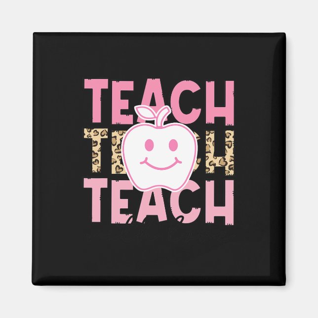 Leopard Teacher Appreciation Teach With Love Teach Magnet (Front)