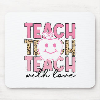 Leopard Teacher Appreciation Teach With Love Teach Mouse Pad