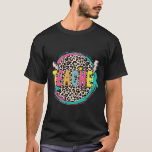 Leopard Teacher Happy First Day Of School Teacher T-Shirt