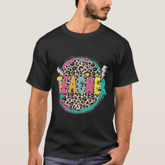 Leopard Teacher Happy First Day Of School Teacher T-Shirt