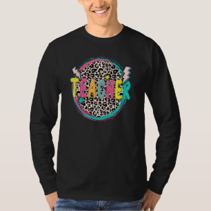 Leopard Teacher Happy First Day Of School Teacher T-Shirt