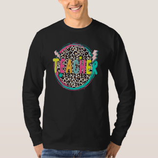 Leopard Teacher Happy First Day Of School Teacher T-Shirt