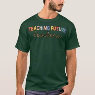 Leopard Teaching Future Leaders Teacher Life Back  T-Shirt