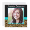 Leopard Teal Blue Photo Quinceanera Invitations