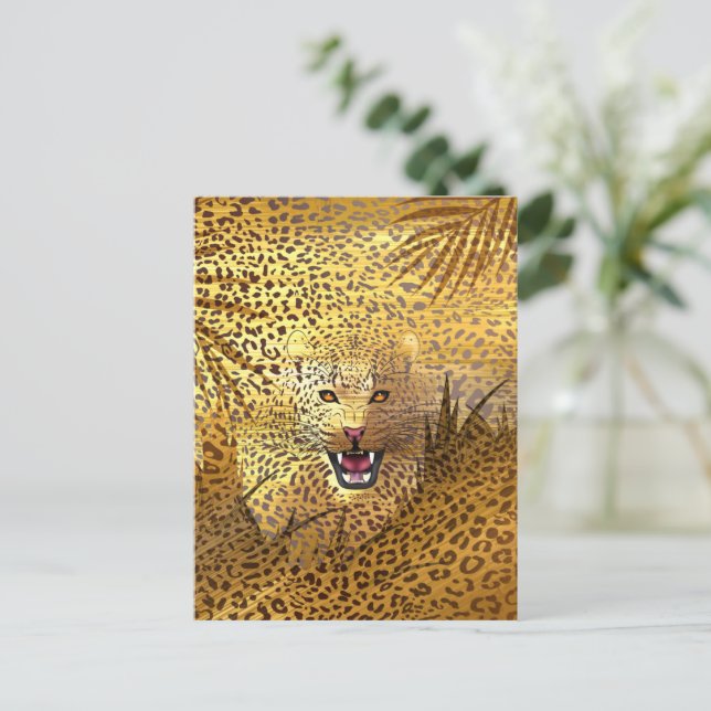 Leopard Territory 1 Holiday Postcard (Standing Front)