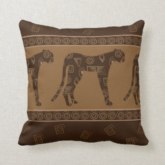 Leopard Textile Print in Brown and Tan Cushion