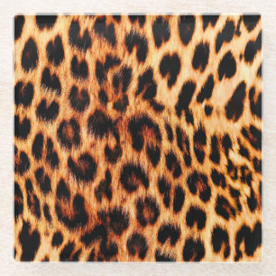 Leopard texture, African animal seamless pattern. Glass Coaster