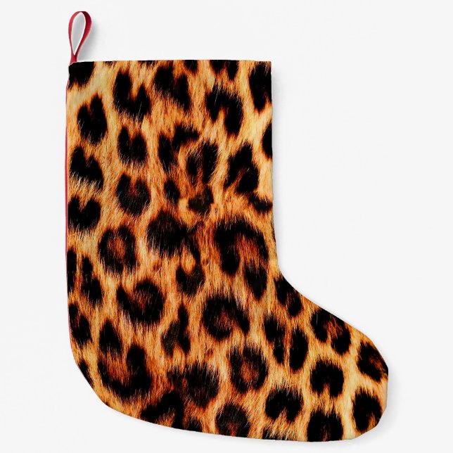 Leopard texture, African animal seamless pattern. Small Christmas Stocking (Front)