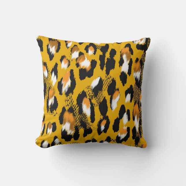 Leopard Texture Animal Print Background Cushion (Front)