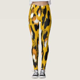 Leopard Texture Animal Print Background Leggings