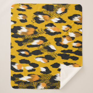 Leopard Texture Animal Print Background Sherpa Blanket
