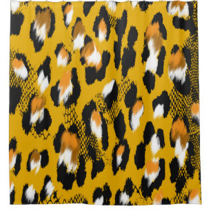 Leopard Texture Animal Print Background Shower Curtain