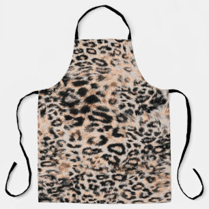 Leopard texture, leopard animal print pattern apron