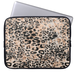 Leopard texture, leopard animal print pattern laptop sleeve