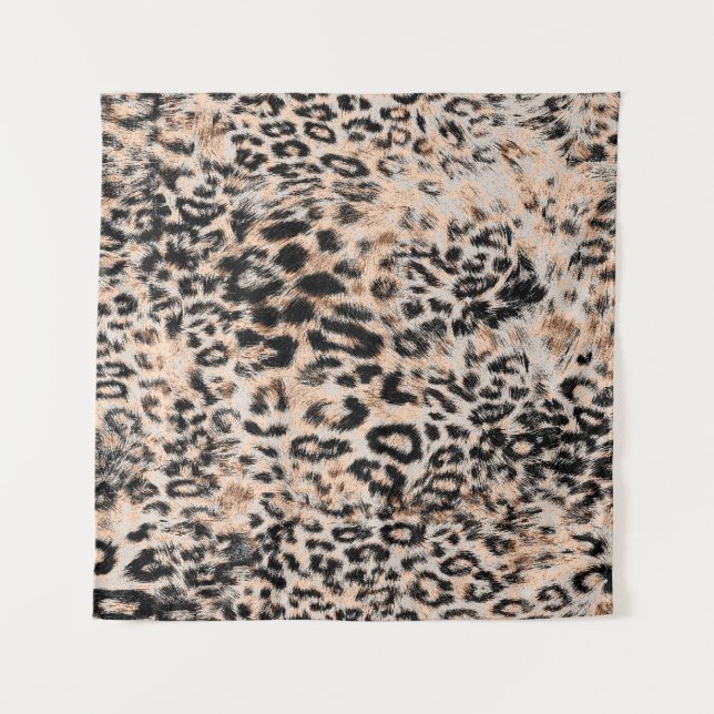 Leopard texture, leopard animal print pattern tapestry (Front)