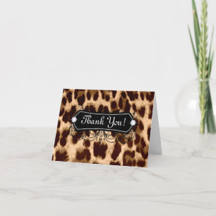 Leopard Thank You Card Jewellery Fashion