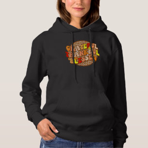Leopard Thankful Grateful Blessed Fall Autumn Than Hoodie