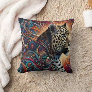 Leopard Thrill: Bold Branch and Birds Cushion
