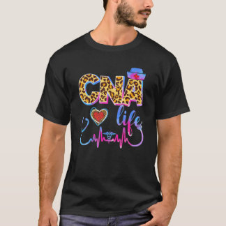 Leopard Tie Dye CNA Life Stethoscope Leopard Nurse T-Shirt