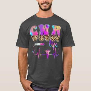 Leopard Tie Dye CNA Nurse Stethoscope Nurse Week T-Shirt
