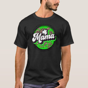 Leopard Tie Dye Mama St Patricks Day Lucky Mama Ir T-Shirt