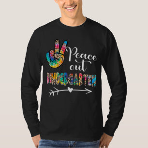 Leopard Tie Dye Peace Out Kindergarten Happy Last T-Shirt