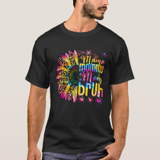 Leopard Tie Dye Sunflower Mama Mummy Mum Bruh Moth T-Shirt