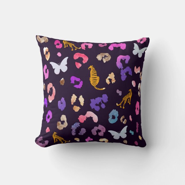 Leopard Tiger butterfly Throw Pillow  (Front)