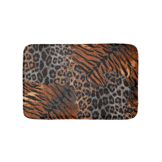 Leopard tiger skin trendy bath mat (Front)