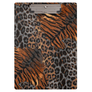 Leopard tiger skin trendy clipboard