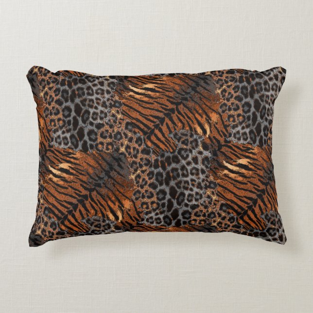 Leopard tiger skin trendy decorative cushion (Front)