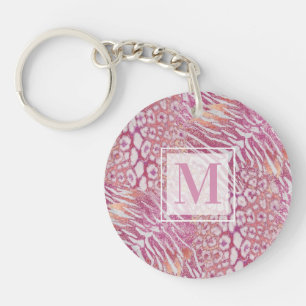 Leopard tiger skin trendy key ring