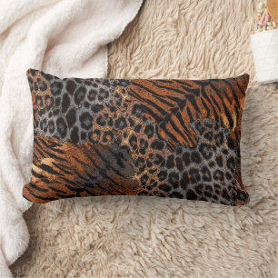 Leopard tiger skin trendy lumbar cushion