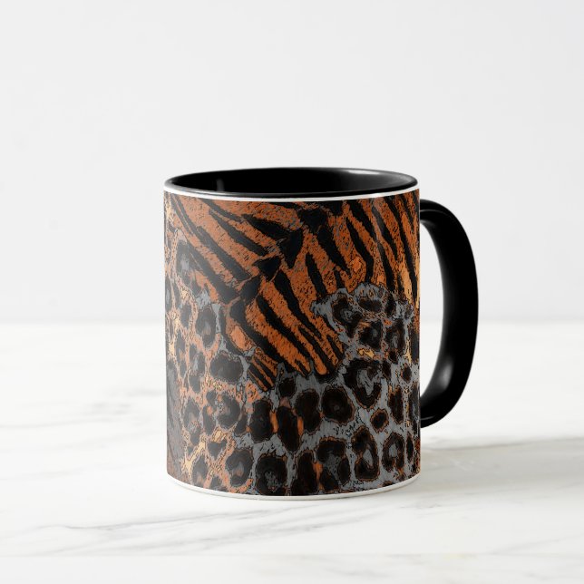 Leopard tiger skin trendy mug (Front Right)