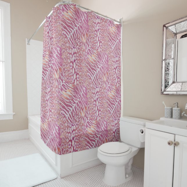 Leopard tiger skin trendy shower curtain (In Situ)