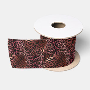 Leopard tiger skin trendy spotted striped cat satin ribbon