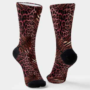 Leopard tiger skin trendy spotted striped cat socks
