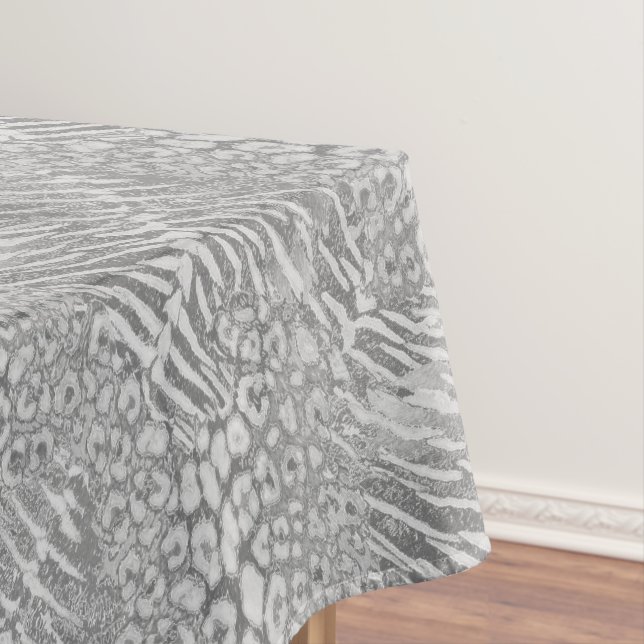 Leopard tiger skin trendy spotted striped cat  tablecloth (In Situ)