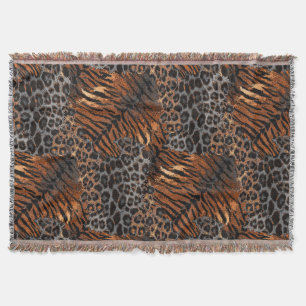 Leopard tiger skin trendy throw blanket
