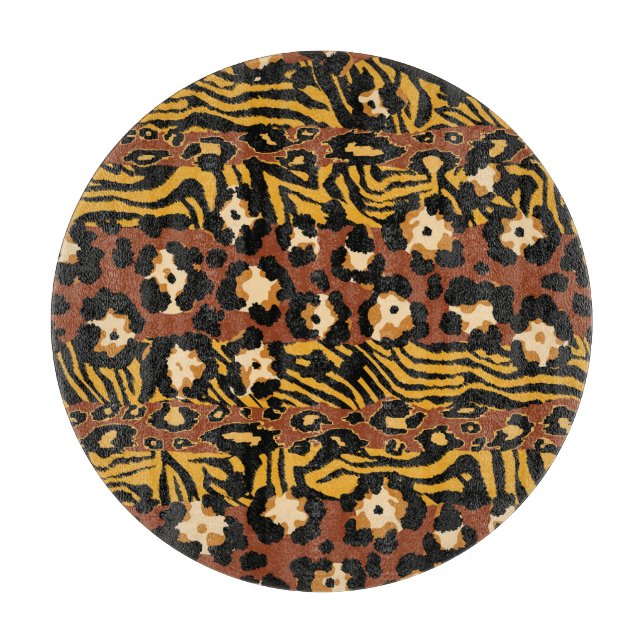 Leopard, tiger skins, wild pattern. cutting board (Front)