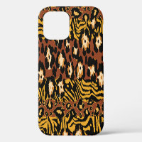 Leopard, tiger skins, wild pattern.